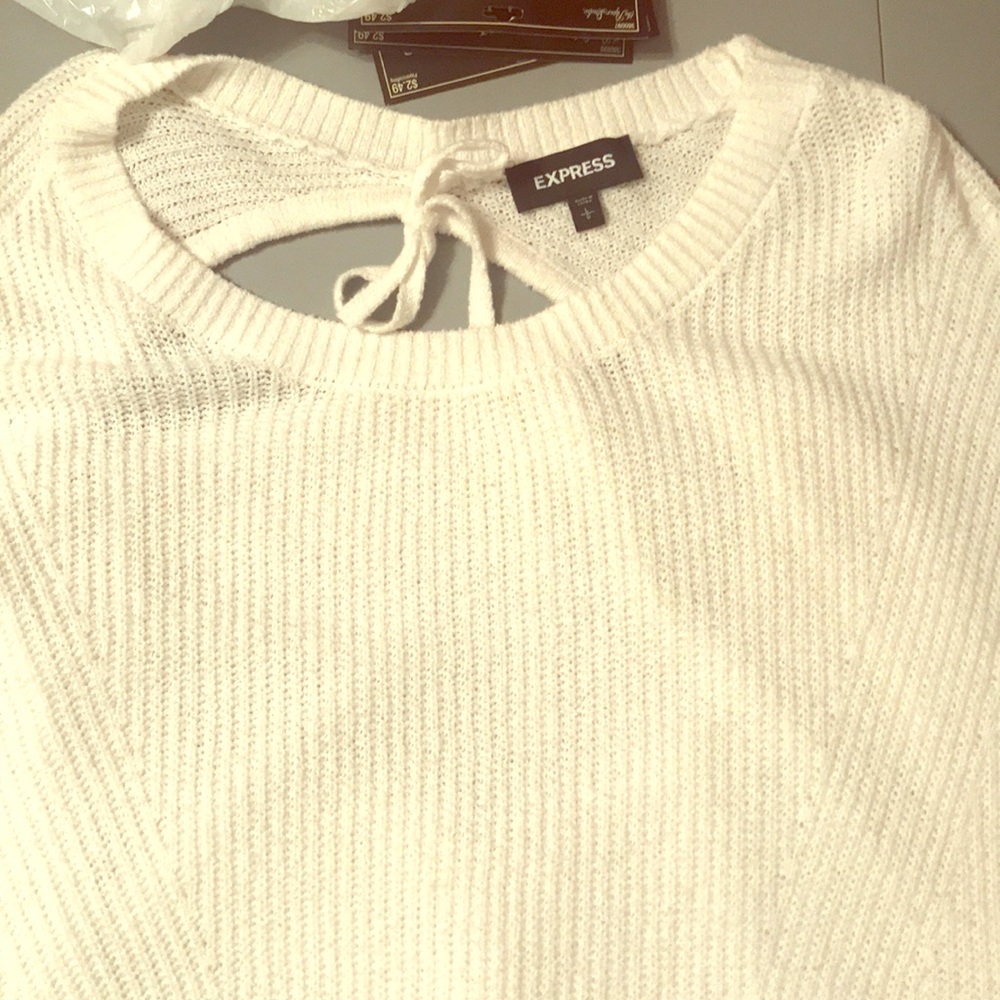 White backless sweater